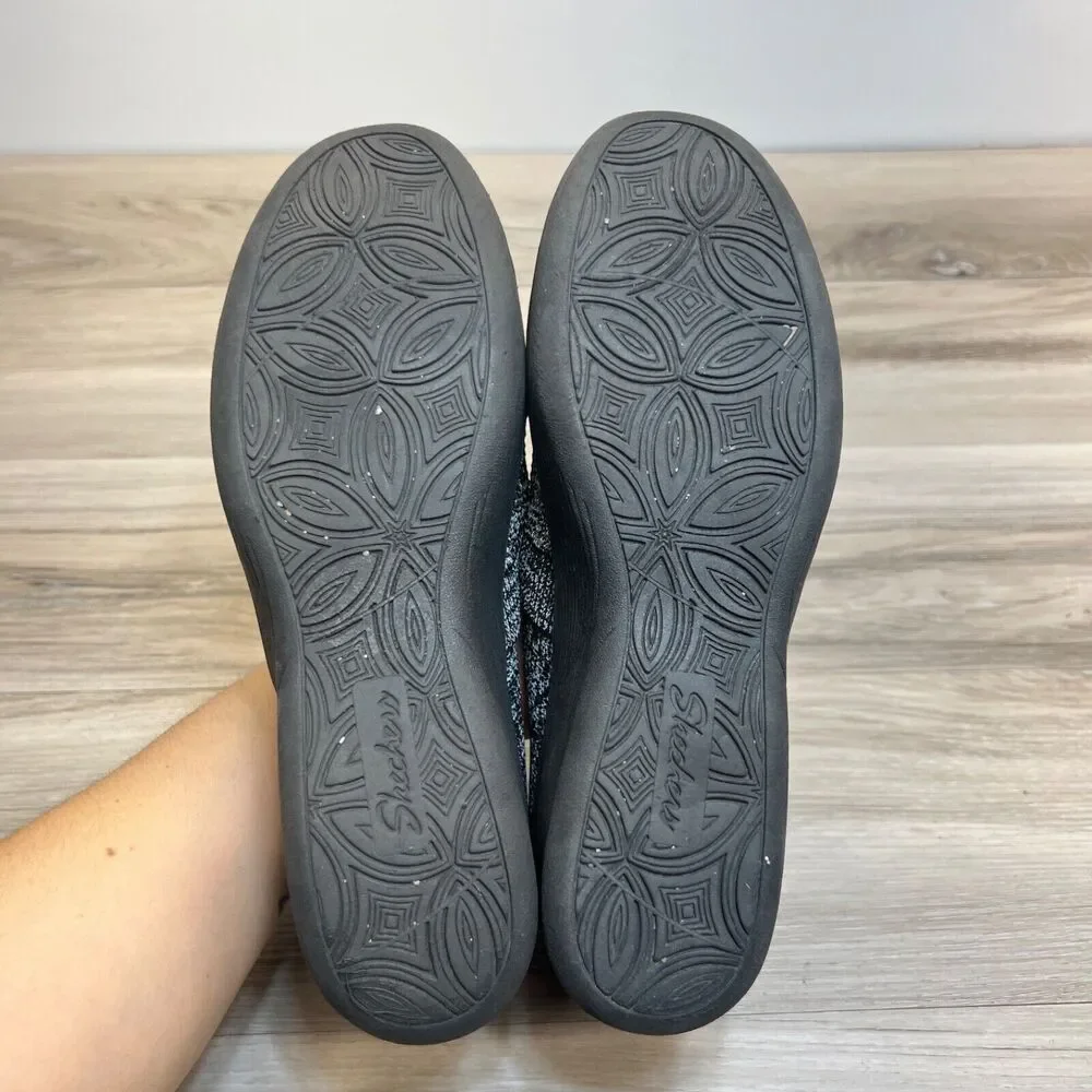 Skechers Clogs Womens Size 10‎ Pier Lite Wedge Walking Shoes Black White 158410